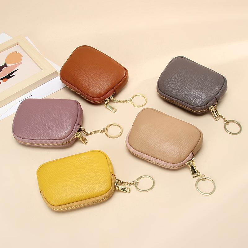 小銭入れ レディース 本革 レザー ジッパー 小さい 小型 コンパクト 財布 ミニ 収納 車のキー コイン 革 ミニ財布小銭入れ レディース 本革 レザー ジ1627207: A：イエロー B：ライト